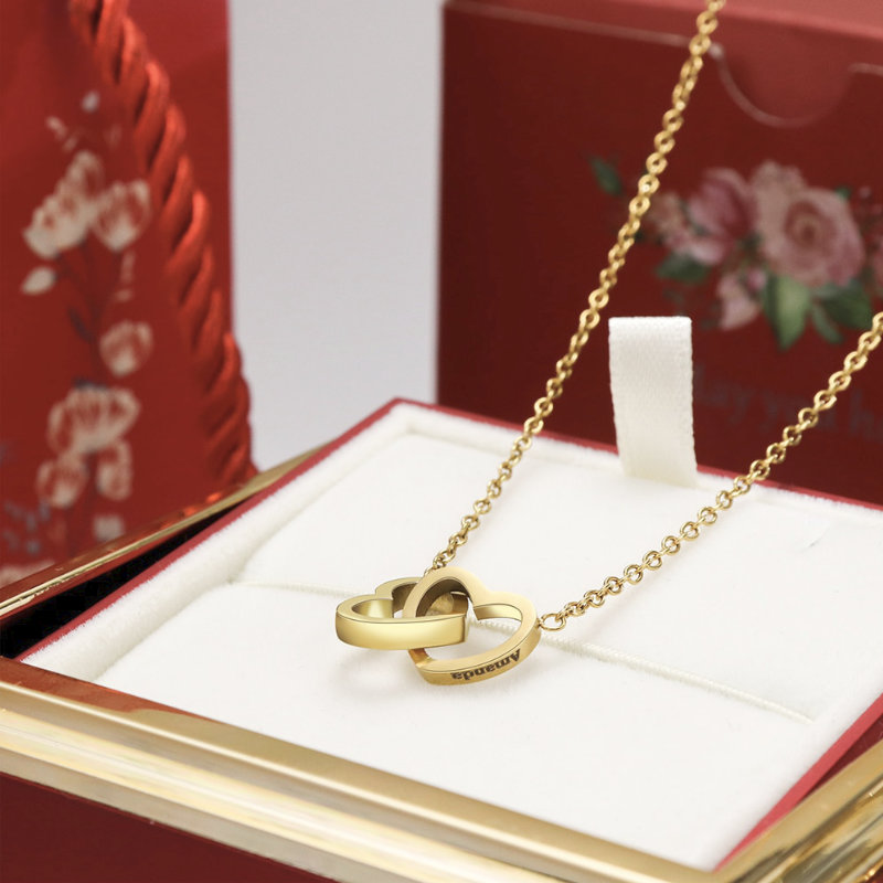 Heart Necklace Box + box Pink - Elegant love gift