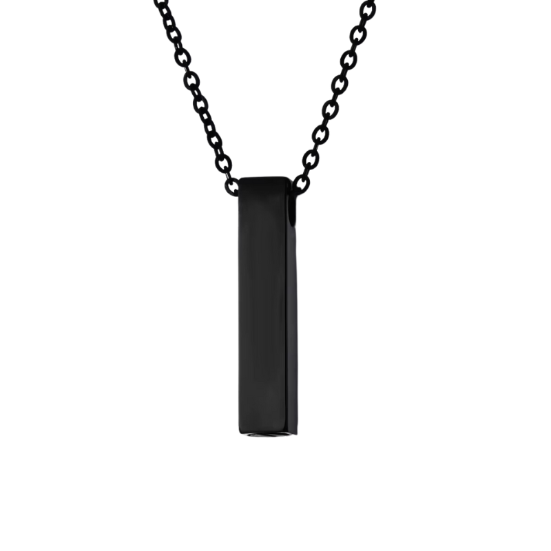 Collier Barre 3D Gravé - Élégance personnalisée